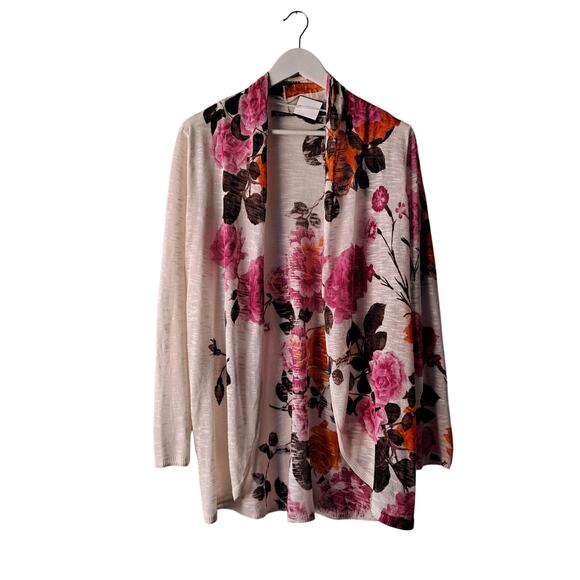 INC International Concepts The Rose Cardigan Open Front Sweater Multi Size ? - Picture 1 of 11